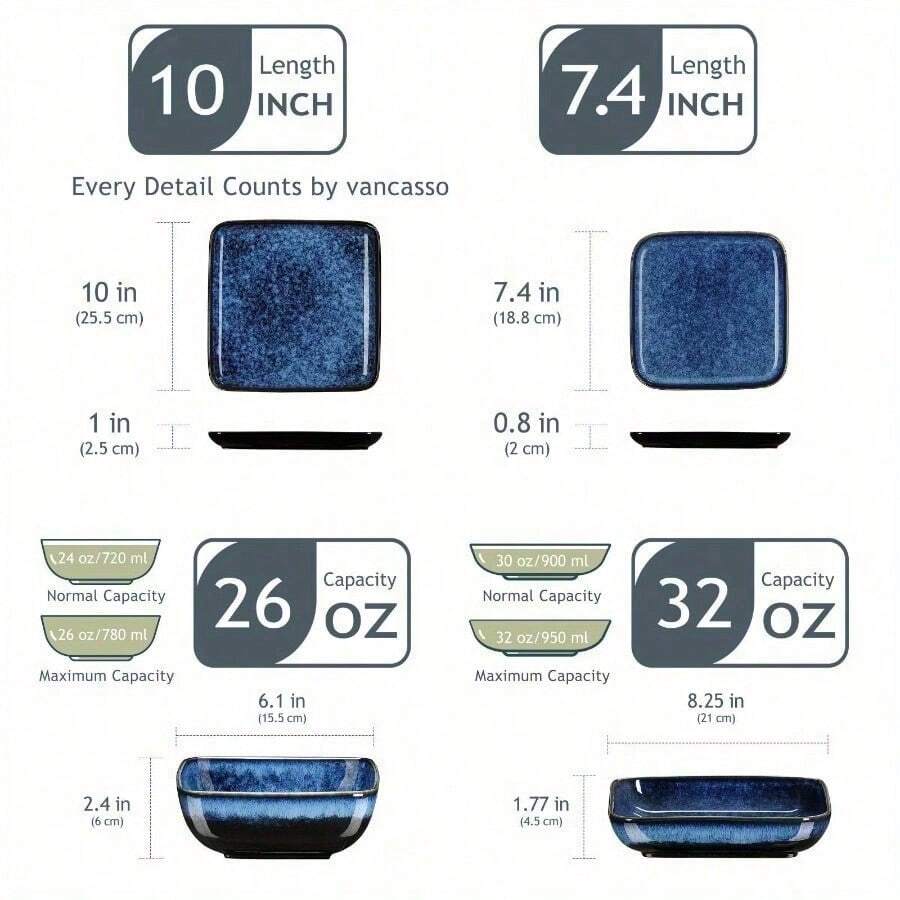 Dining Sets - Blue-16-pIECE - View 1