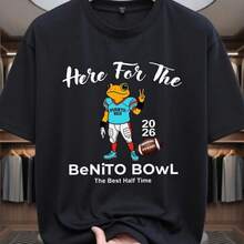 Here For The Benito Bowl Shirt Puerto Rican Football Tee Bunny Bowl Crewneck Hispanic P - 黑色 - 查看 1