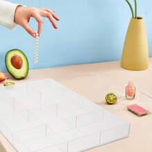 亚克力首饰收纳托盘，12格设计，首饰整理展示盒，适用于梳妆台，可收纳戒指、项链、耳环等首饰 - 無色 - 查看 3