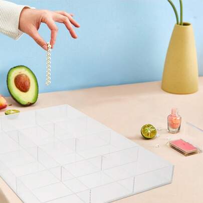 Acrylic Jewelry Storage Tray With 12 Compartments Jewelry Organizer Display Case For Rings Necklaces Earrings For Dressing Table