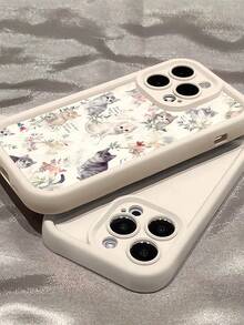 1 件装时尚个性化猫咪插画美学图案全覆盖防指纹软壳手机壳，兼容 16 Pro Max/16/16 Pro/16 Plus/15/15 Pro Max/15 Pro/11/12/13/14 Pro Max/11 Pro/11 Pro Max/12 Pro/12 Pro Max/13 Pro/13 Pro Max/14 Pro/14 Pro Max - 彩色 - 查看 4