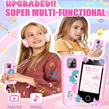 2.8英寸触摸屏双摄像头8GB多功能儿童玩具手机，内置音乐/有声读物，电池续航时间长，是2026年送给3-12岁男孩女孩的最佳圣诞礼物 - 彩色 - 查看 11