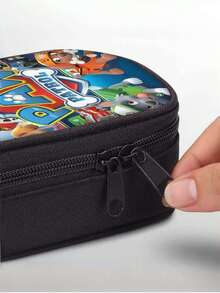 1pc Paw Patrol Series Zipper Pencil Case, Includes Characters Rubble, Chase, Rocky, Zuma, Skye, Everest, Tracker, Tuck, Ella, Rex, WildCat And Liberty. Zipper Design For Easy Carrying, With Internal Compartment Dividers. - Multicolor - View 5