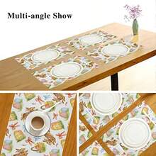 Easter Placemats Set Of 6 Watercolor Easter Rabbit Egg Placemat Table Place Mats For Dining Kitchen Table Washable - Pattern4 - View 5