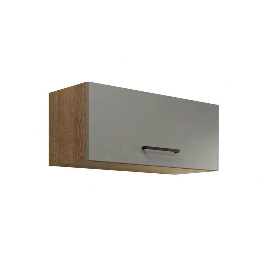 Armario Aéreo Multiuso Madesa Agata 80cm Marrón/Gris 02 - Multicolor - Ver 1