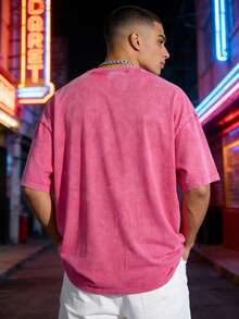 Men Solid T-Shirts | Camisetas Para Hombre Streetwear | Mens Gifts 100 Percent Cotton | Vintage Washed T-Shirt | One Piece | Perfect For Spring, Summer, Autumn, Spring-Autumn Wear | Perfect For Pairing With Jeans, Sweatpants Or Shorts - 紅色 - 查看 3