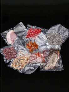 50pcs Transparent Vacuum Bags, Matte Finish Sealed Bags, Plastic Packaging Bags, Vacuum Compression Fresh Keeping Bags - Multicolor - View 2