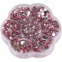 5000颗/盒,2毫米、3毫米、4毫米、5毫米、6毫米,5种尺寸,果冻糖果色,透明AB水晶珠,花形盒,圆形平底水钻,多色水晶宝石,非热熔DMC珠宝珠,玻璃石,3D钻石图案设计配件,闪亮美甲贴纸,适用于衣服、包包、鞋子、杯子、手机壳、手工艺品、DIY装饰。 - AB Colors - 查看 54