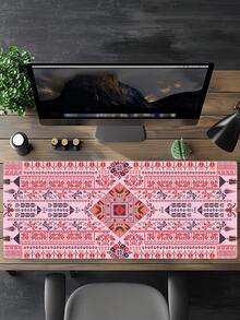 图案桌垫，适用于家庭和办公室的加长型大型鼠标垫、大型游戏鼠标垫、笔记本电脑键盘垫，底部采用防滑橡胶材质，边缘缝合加固。 - 彩色 - 查看 2