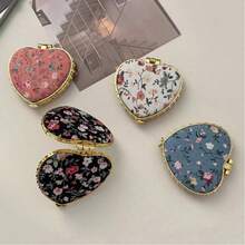 One Portable Heart-Shaped Folding Makeup Mirror With A Cute Fabric Cover And Printed Pattern - A Double-Sided Makeup Mirror, Perfect For Home And Travel. An Ideal Gift For Women, Girls, Mothers, Friends, And Wives. Small Mirror, Pocket-Sized Vanity Mirror. Suitable For Living Room, Home, Bedroom, Bathroom, Home Decor, Travel, Weddings, Parties, Birthdays, Men's Gifts, Moms, Dads, Best Friends, Teachers, New Year's Gifts, Accessories, Funny Gifts, Cosmetics, Inexpensive, Room Decor, Dressing Table, Travel, Bedroom, Makeup Accessories, Mirror, Vanity Mirror, Mini Mirror, Small Mirror, Handheld Mirror, Cheap, Christmas Stocking Gift, Cosmetics, Makeup Tools, Inexpensive Items, Gifts, Women's Gifts, Christmas Gifts.,Cheap,Valentine's Day,Cheap Items,Travel,Travel Essential,Room Decor,Valentine's Gift,Cheap Stuff,Room,1 Dollar Items,Vacation Essentials,Gifts For Women,Bedroom,Valentine,99 Cent - trắng - Xem 6