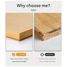 Home Use Smooth And Flat Organic Bamboo Cutting Board Natural Handle Cutting Board, Meat And Cheese Cutting Board - 17.72*12.6英寸 - 查看 10