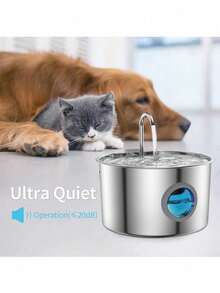 304 Stainless Steel Automatic Cat Water Dispenser, 3.2L Capacity, Quiet Design, Keeps Water Clean - Multicolor - View 4