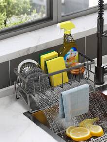 Sponge Holder - Dish Sponge And Brush Holder - Plastic, Multi-Functional, - Kitchen And Bathroom - Homeowners, Kitchen Enthusiasts - Organize Your Cleaning Tools, Keep Your Kitchen And Bathroom Tidy - Clean & Organized Bliss - Multicolor - View 3