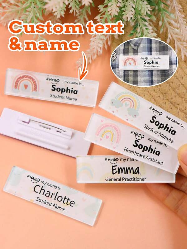 LICVIC Personalisiertes Namensschild für den professionellen Gebrauch, personalisierter Brustabzeichen-Text für Krankenschwestern und medizinisches Personal, ein sinnvolles Geschenk zur Graduierung oder Arbeit, individualisierter Namensausweis für den täglichen Gebrauch, anpassbarer ID-Ausweis mit Clip für Büro, Klinik und Servicebereiche