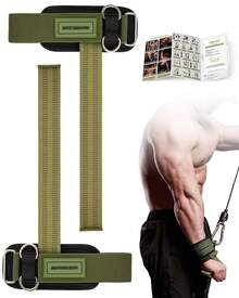 MANUEKLEAR Non-Slip Wrist Straps For Weightlifting Deadlifting, Gym Lifting Straps With D Rings For Cable Machine Workout, 10mm Neoprene Padded Weight Lifting Wrist Wraps For Men Women - Green - View 1