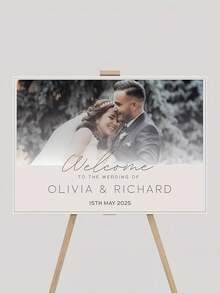 Customizable Welcome Sign | Personalize With Photo And Text, Suitable For Weddings, Parties And Special Events - Multifunctional Decor, Floor Standing, Material - Multicolor - View 5