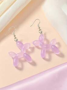 可爱夜光3D气球狗树脂设计耳坠，趣味礼物，多种夜光颜色，女士珠宝配饰，适合日常佩戴、送礼、音乐节、度假、马戏团场景等场合。 - 淺藍色 - 查看 21