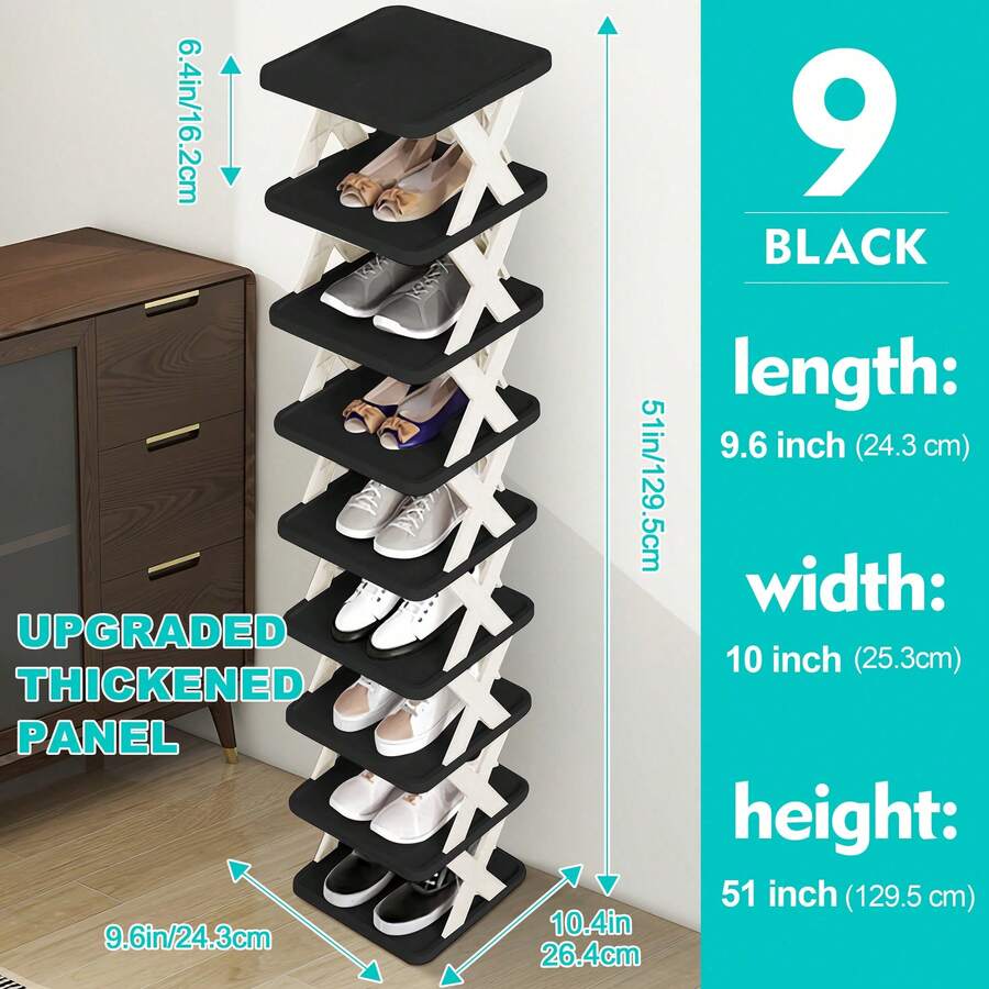 50/10/2/1 Pcs Adjustable Shoe Rack - Plastic Multi-Tier Shoe Shelf With Clear Plastic Shelves, Space-Saving Home Entryway, Closet And Bedroom Design, Easy Assembly, No Tools Required, Shoe Storage Organizer, Compact Shoe Rack, Sturdy - Multicolor - View 1