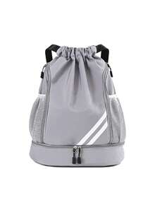 Mochila con cordón impermeable con compartimento para zapatos, bolsa deportiva de gran capacidad unisex con correas de hombro ajustables, adecuada para baloncesto, fitness, yoga, viajes al aire libre, escuela - Multicolor - Ver 11