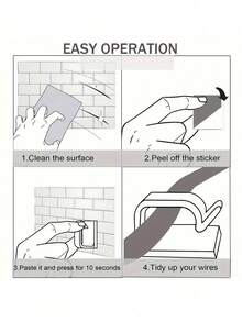20/1pc Transparent Adhesive Cable Clips - Reusable Self-Adhesive Cable Organizer Clips, Cable Ties And Wire Clips With Strong Sticky Backing. Made Of Plastic, These Clips Can Be Used To Secure Decorative Lights, Wall Cables, Etc. Easy To Remove, Suitable For Home, Office, TV And Ceiling Light Cable Management - Multicolor - View 9