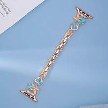 1 Set Butterfly Rhinestone Heart Compatible With Apple Watch 38/40/41/42/44/45/46/49mm, Suitable For Apple Watch Series 11/10/9/8/7/6/5/4/3/2/1/SE - Multicolor - View 8