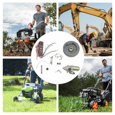 SanBouSi Electric Start KIT Starter Motor Flywheel With Ring Gear Starter Key Switch Charging Coil Ignition Box W/Fan Cover For  GX390 13HP GX340