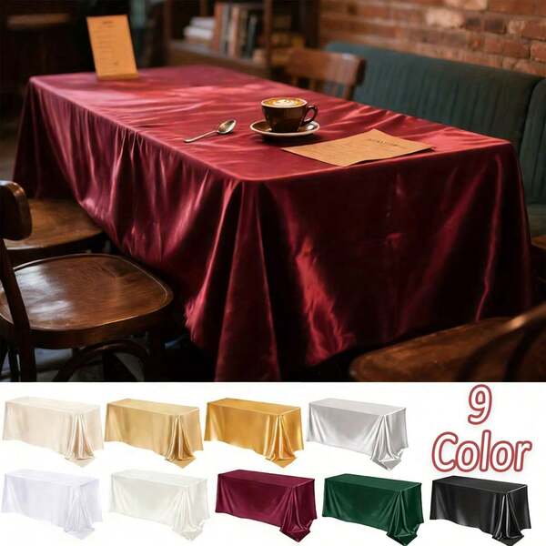 Elegant Rectangular Satin Tablecloth, Suitable For Weddings, Bridal Showers, Birthdays, Anniversaries, Home, Hotel, Restaurant, Wedding Receptions, Christmas Decor
