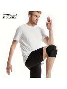 IYDoaMea 1PC Knee Compression Wrap Brace - Breathable Adjustable Knee Support With Side Stabilizers, Anti-Slip Sleeve For Men Women, Joint Pain Relief & Injury Recovery, Ideal For Sports Fitness Daily Wear (Order A Size Up) - Black - View 9