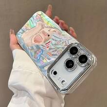 The Oil Painting Elephant Design Is Suitable For The For Iphone 17 Precision Hole Feather Phone Case, Compatible With For Iphone 16, 15, 14, 13, And Comes With A Full Protective Lens Film For Apple 12/11 PRO Hard Case. - Bạc - Xem 3