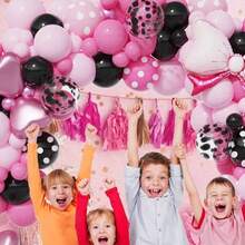 143件粉色老鼠气球拱门套装，适用于动物主题派对、毕业典礼、新年、婚礼、生日装饰 - 粉色 - 查看 2