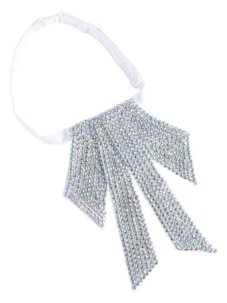 Y2K闪亮水钻领带，预系水晶领带，适合迪斯科派对、音乐会和街头服饰风格 - 彩色 - 查看 9