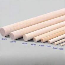 5pcs Round Wooden Bamboo Sticks, Handmade DIY Craft Materials, Woodworking Supplies - Wood Color - View 10