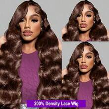 30 Inch Plug And Play 5*5 Lace Closure Wig, 200% Density 13x4 Lace Front Wig With Baby Hair For Women, 4 Brown Wavy Mixed Texture Wig, Pre-Trimmed With Baby Hair Natural Hairline, 8-34 Inch Natural Black Bob Wig - Brown - View 8