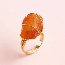 12pcs Natural Crystal Amethyst Raw Stone Ring Box Quartz Minerals Jewelry Quartz Women Fashion Ring Reiki Healing Jewelry Mother's Day Gift - 12-piece Ring Set - View 10