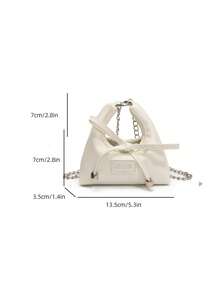 1个青少年斜挎包，便携式马卡龙色，外出必备，包含耳机盒、口红盒、零钱包 - 蝴蝶結 - 查看 3