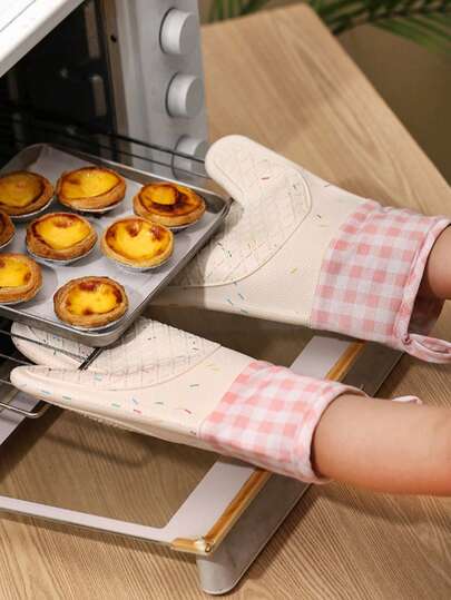 Silicone Kitchen Heat Resistant Gloves, Microwave Oven Gloves, Oven Mitts, Baking Gloves