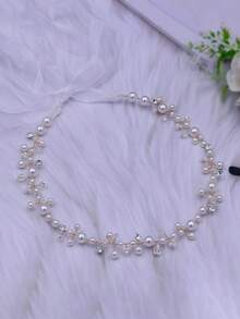 1pc Rhinestone Silver Bridal Headpiece, Suitable For Bride, Wedding, Banquet, Party - Gold - View 6