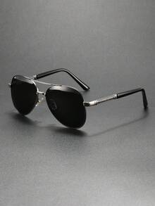 1 Pair Retro Frog Frame Aviator Fashion Glasses, Unisex Fashion Eyewear - Multicolor - View 3