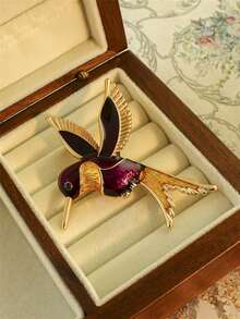 1pc Luxury Handmade 3D Green Crystal Studded Bird Brooch Pin, Suitable For Daily Wear By Men And Women - bird brooch - View 10