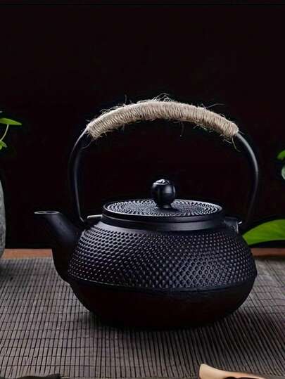 Cast Iron Teapot - Suitable For Stove, Fits Loose Leaf Tea And Tea Bags - Kitchen Supplies