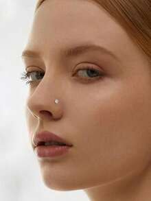 1 Nose Piercing Kit With Gold Nose Stud, 1 Pack Nose Piercing Gun, Disposable Nose Piercing Kit, White Nose Piercing Gun Tool Set - 金色 - 查看 6