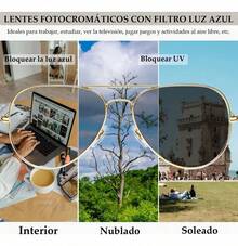 2 Lentes Fotocromáticos Par Computadora Anti Luz Azul Pf6169 - Negro - Ver 4
