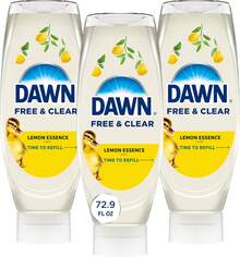 Dawn Free & Clear EZ-Squeeze Dish Soap Liquid, Dishwashing Liquid, Grease Removal, Lemon, 24.3 Fl Oz (Pack Of 3) - 液體 - 查看 1