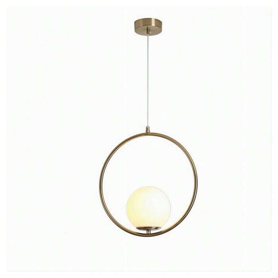 OISE ART STORE Lampadario A Sospensione Minimalista Lampada Metallo Bronzo Con Sfera Vetro G9 A97 - - Multicolore - Visualizzare 1