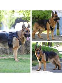 Outdoor Training Tactical Dog Vest, Anti-Pull & Waterproof, With Rubber Handle And Metal Buckle Pet Dog Harness - Black - View 6
