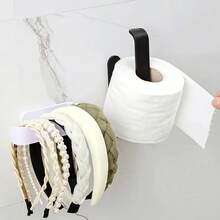 现代壁挂式卫生纸架 - 自粘式塑料卫生纸架，节省空间设计，适用于浴室，安装简便，黑白两色可选 - 彩色 - 查看 5