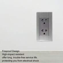 10pcs Electrical Wall Receptacle Outlet Fireproof Stainless Steel Wall Outlet Outlets Receptacles - Toma de corriente de pared - Ver 3