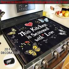 1pc 2D Flat Butterflies And Heart Stove Cover Protector | Inspirational Kitchen Decor For Countertops, Dining Room, Living Room Settings - Phong cách 6 - Xem 3