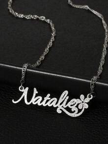 Elegant, Versatile, Fashionable, Luxurious, Simple And Noble, Youthful Beautiful Sexy Gold Petal Personalized Name Text Necklace, Birthday Gift, Customized Jewelry, Anniversary Gift, Customized Accessories, Gift For Friends, Family, Lover, Travel Outfit Silver Stylish,Fall Fashion,Casual,Contracted,Simple Custom,Personalized,Unique Ideal Gifts For Her Girlfriend,Mom,Family,Friends,Daughter,Her,Grandparents For Anniversaries,For Birthdays,For Daily Wear,For Prom,For Mother's Day,For Valentine's Day,For Graduation,For Weddings,Black,Silver,Gold,Stylish,Colorful,Vintage,Simple,Unisex,Casual,Cuties,Custom,Personalized,Unique,Ideal Gifts For Him,Ideal Gifts For Her,Her,Boyfriend,Girlfriend,Dad,Mom,Family,Friends,For Anniversaries,For Birthdays,For Graduation,For Prom,For Party - Nhiều màu - Xem 2