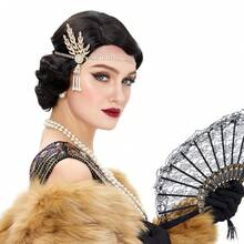 20 قطعة شعر باروكة موجة الأصبع، شعر اصطناعي مجعد للنساء لأزياء عقد 1920، حفلة هالوين، الاستخدام اليومي (أسود) - متعدد الألوان - مشاهدة 7